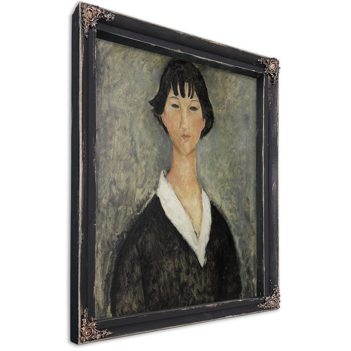 Jeune Fille Aux Cheveux Noirs By Amedeo Modigliani