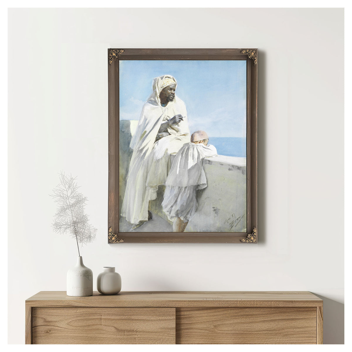 An Algerian Man Boy Looking Across Bay By Anders Zorn
