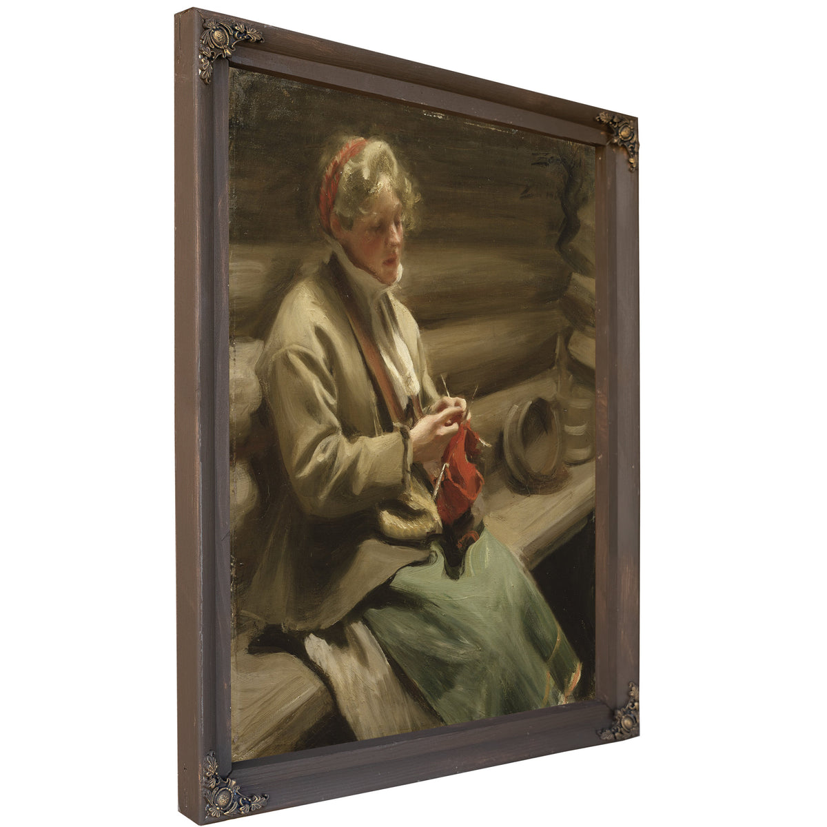 Dalecarlian Girl Knitting Cabbage By Anders Zorn