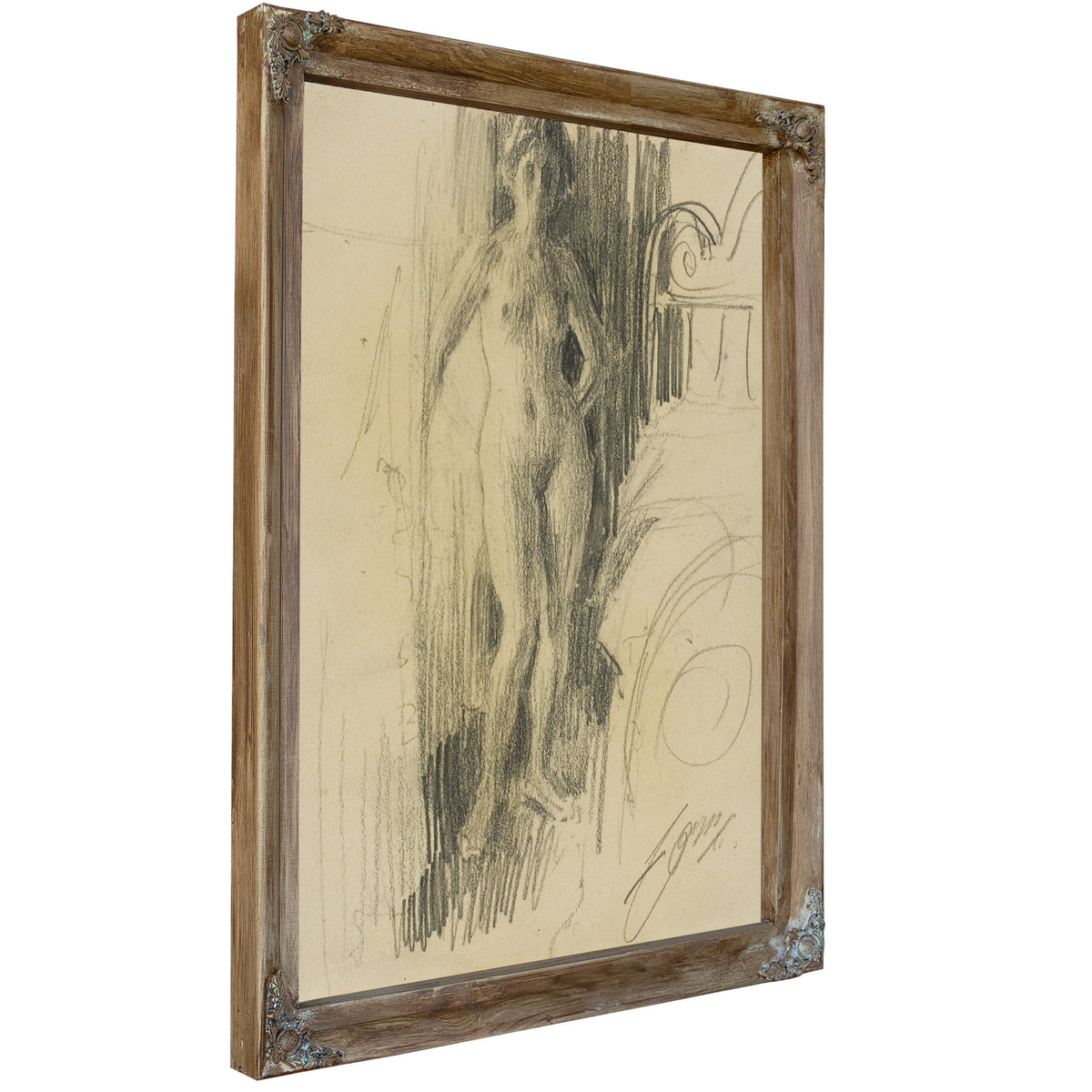 Nude Figure Standing Near Bed 1900 03 By Anders Zorn