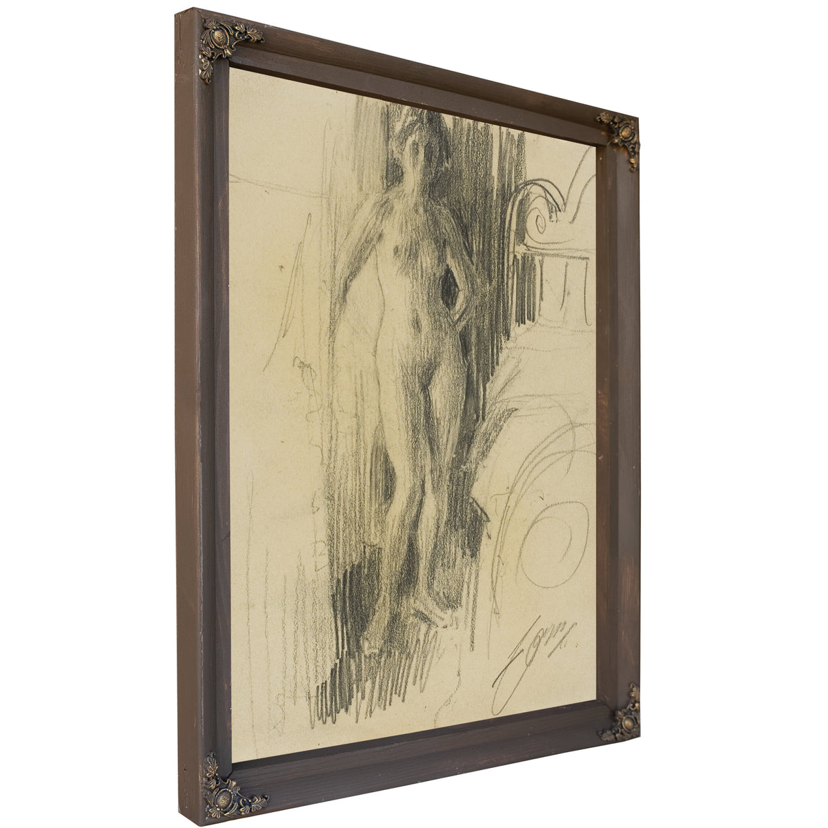 Nude Figure Standing Near Bed 1900 03 By Anders Zorn