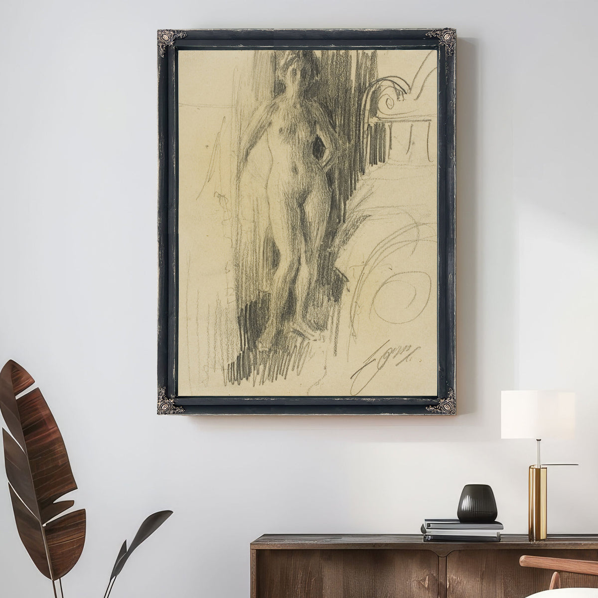 Nude Figure Standing Near Bed 1900 03 By Anders Zorn