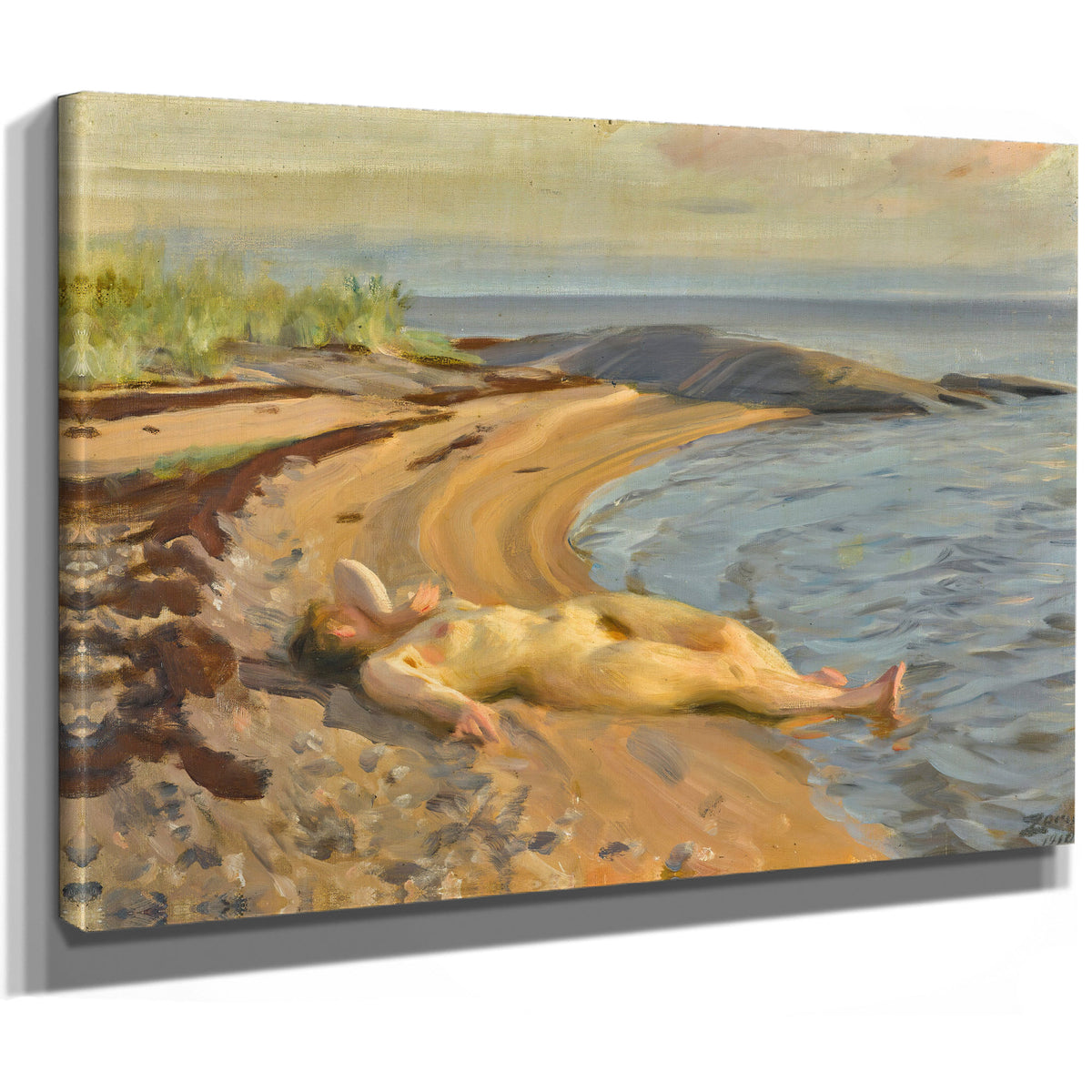 On Beach 1910 By Anders Zorn