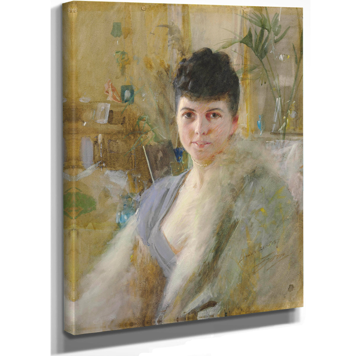 Portrait a Lady a Drawing Room 1887 By Anders Zorn