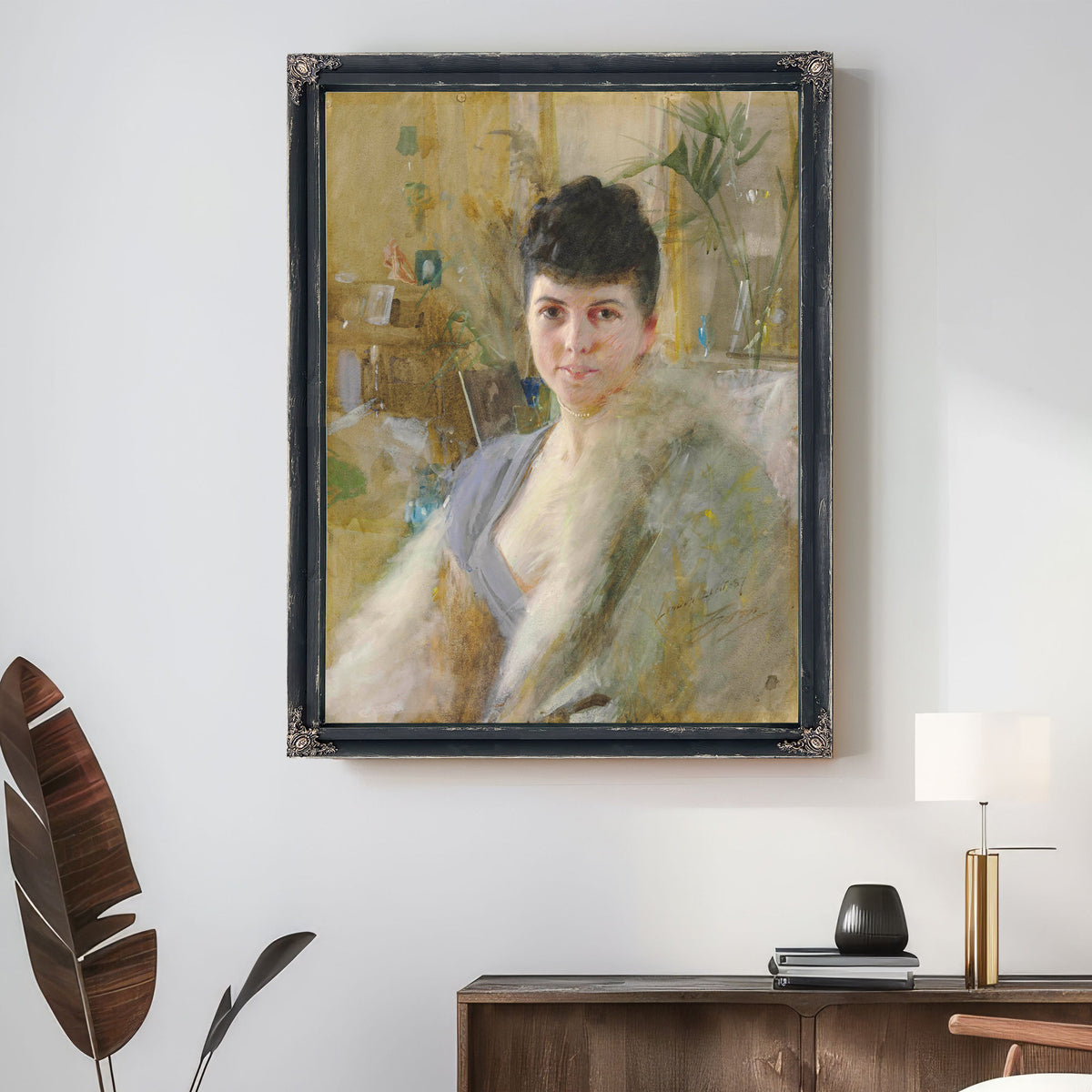 Portrait a Lady a Drawing Room 1887 By Anders Zorn