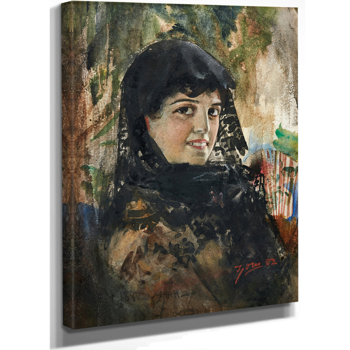Spanish Lady Black Mantilla 1882 By Anders Zorn