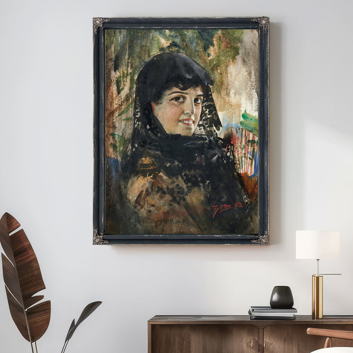 Spanish Lady Black Mantilla 1882 By Anders Zorn