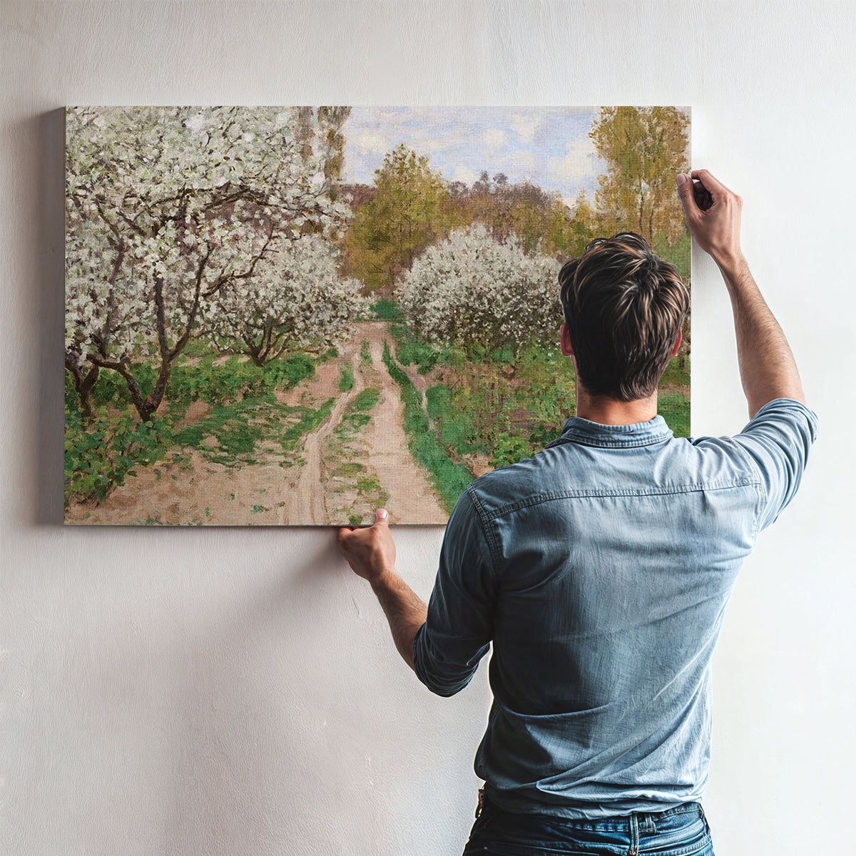 Apple Trees In Blossom By Claude Monet