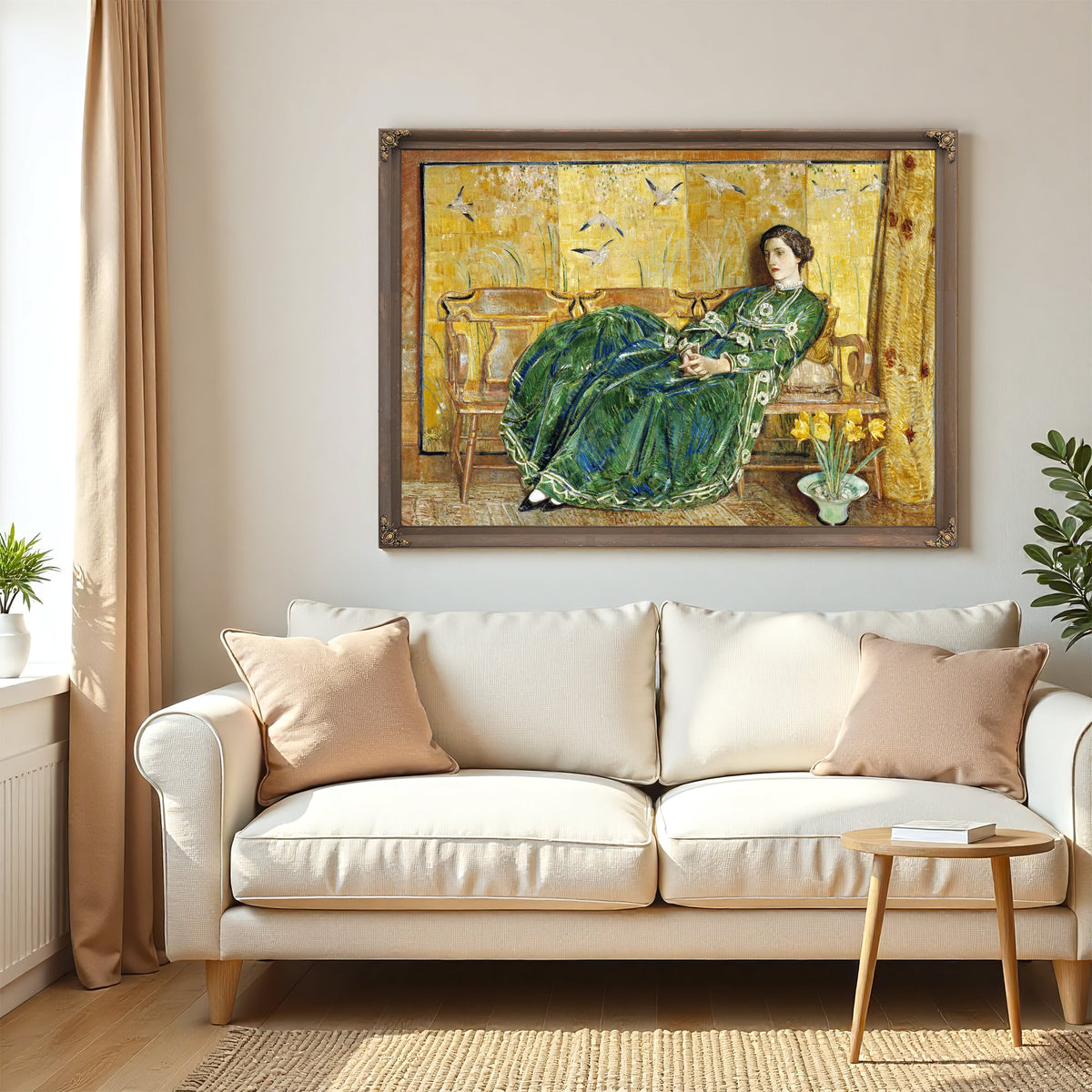 April The Green Gown by Childe Hassam