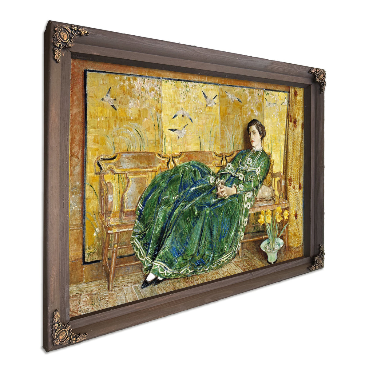 April The Green Gown by Childe Hassam