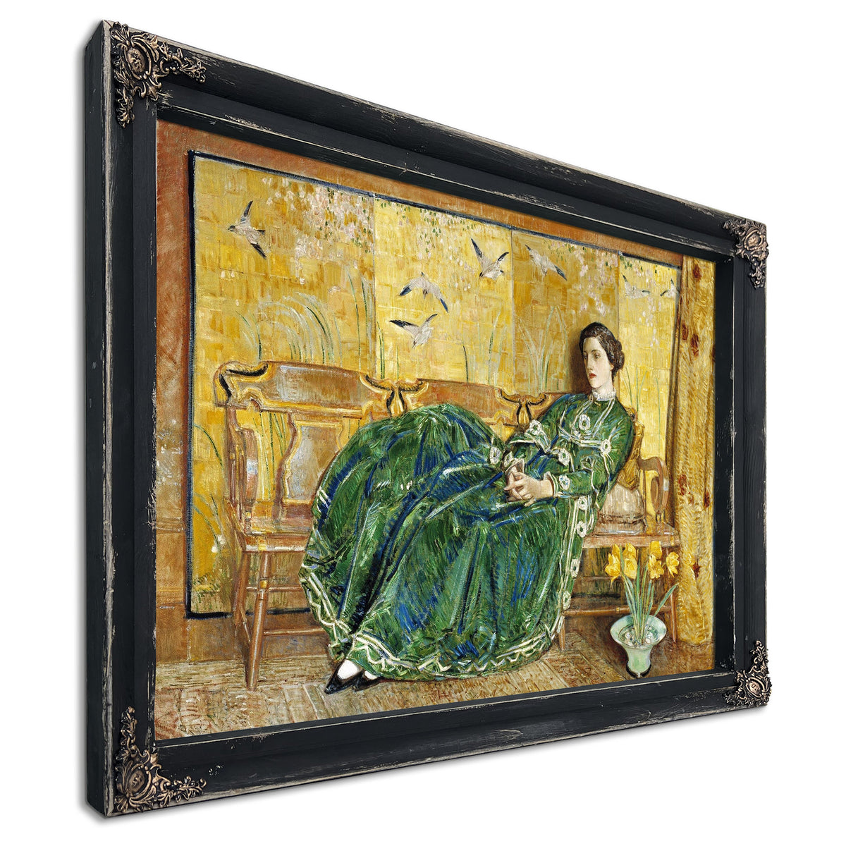 April The Green Gown by Childe Hassam