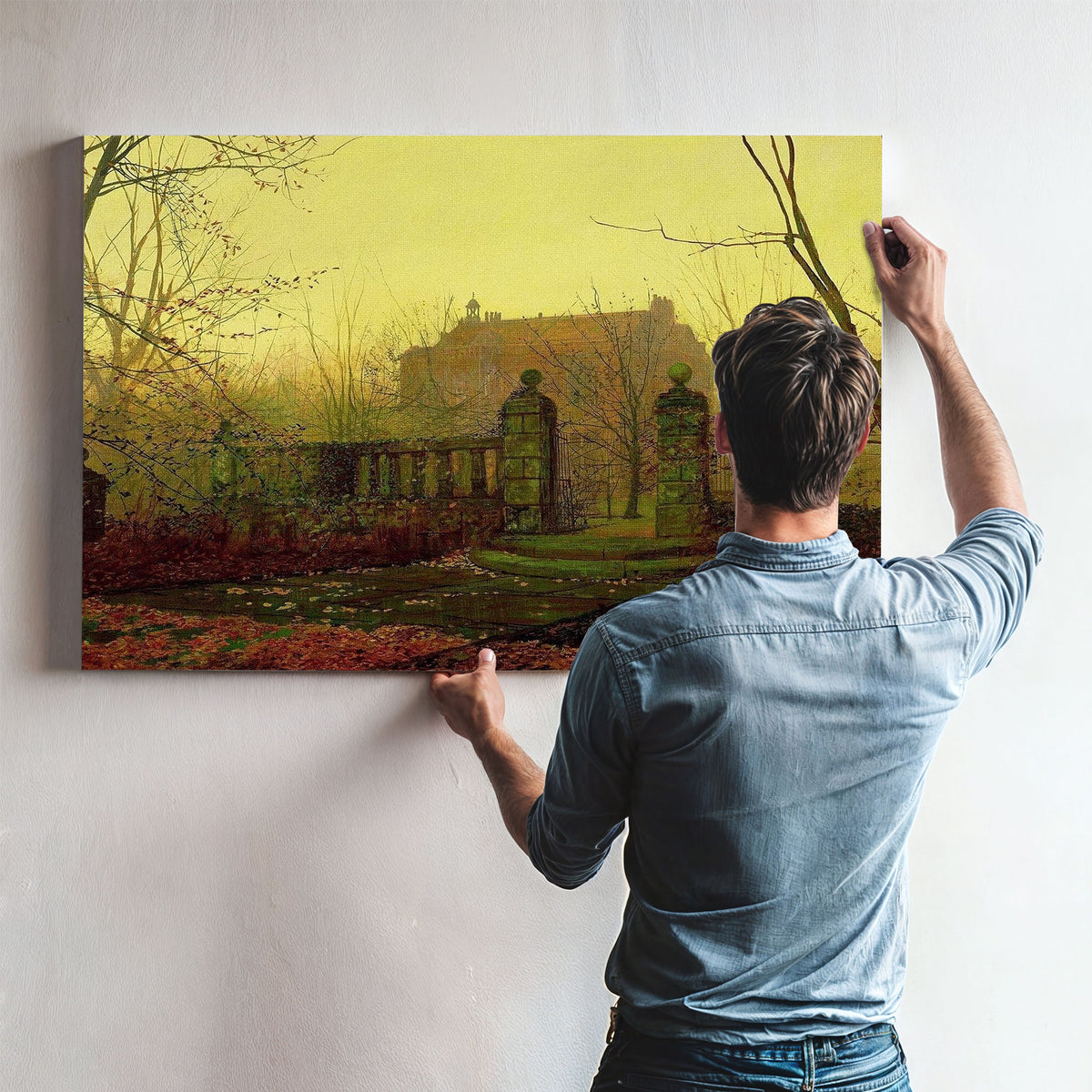 Autumn Morning Painting John Atkinson Grimshaw Canvas Art