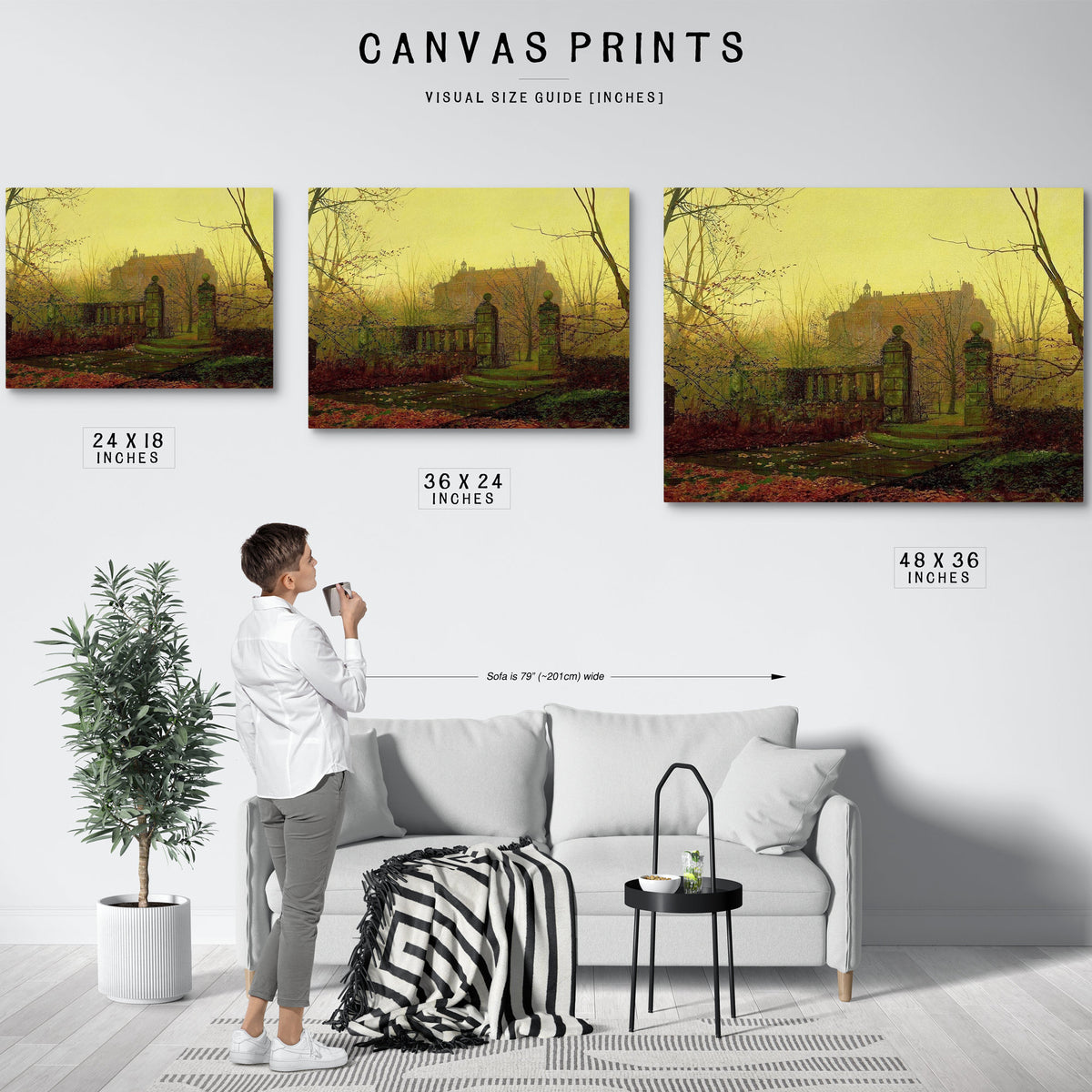 Autumn Morning Painting John Atkinson Grimshaw Canvas Art