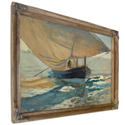 Barcas En La Playa Fishing Boats On The Beach Valencia by Joaquin Sorolla
