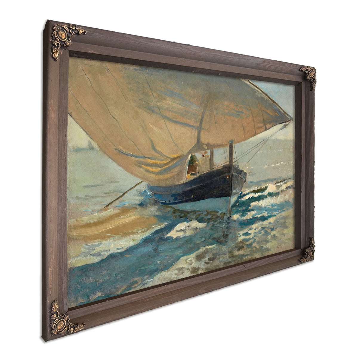Barcas En La Playa Fishing Boats On The Beach Valencia by Joaquin Sorolla