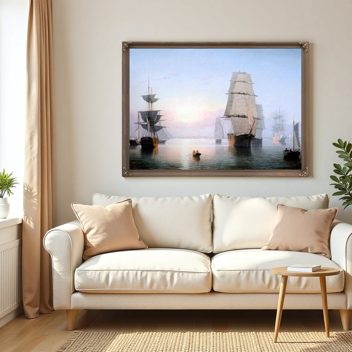 Boston Harbor Sunset By Fitz Henry Lane