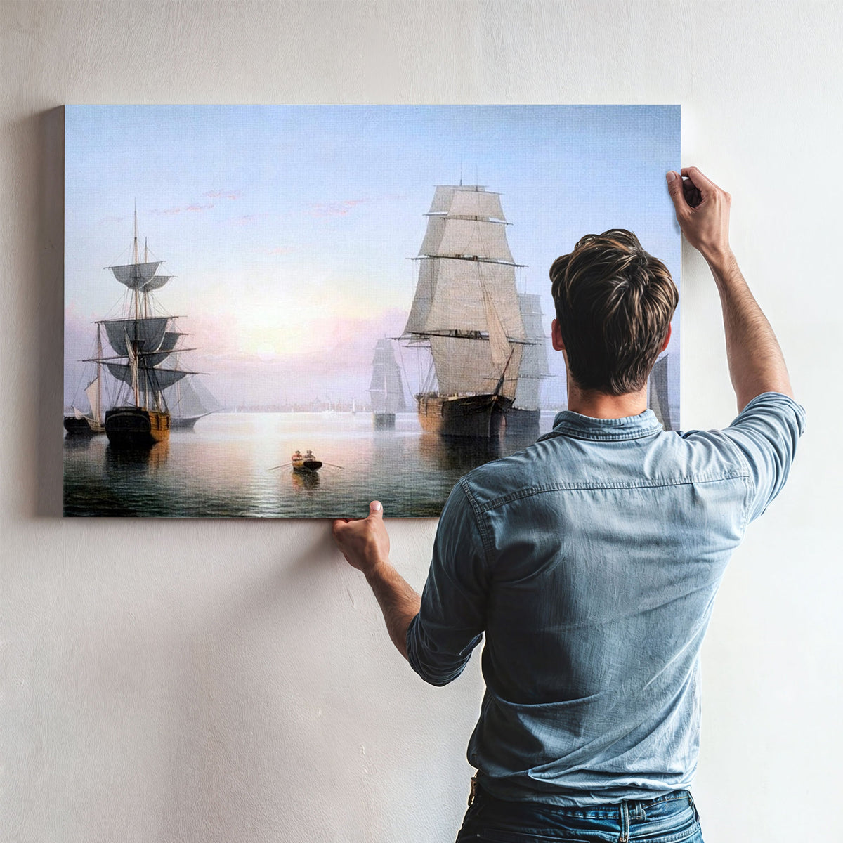 Boston Harbor Sunset By Fitz Henry Lane