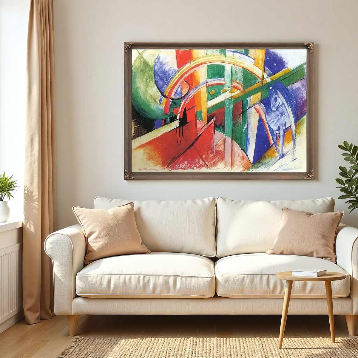 Boue Horse With Rainbow By Franz Marc
