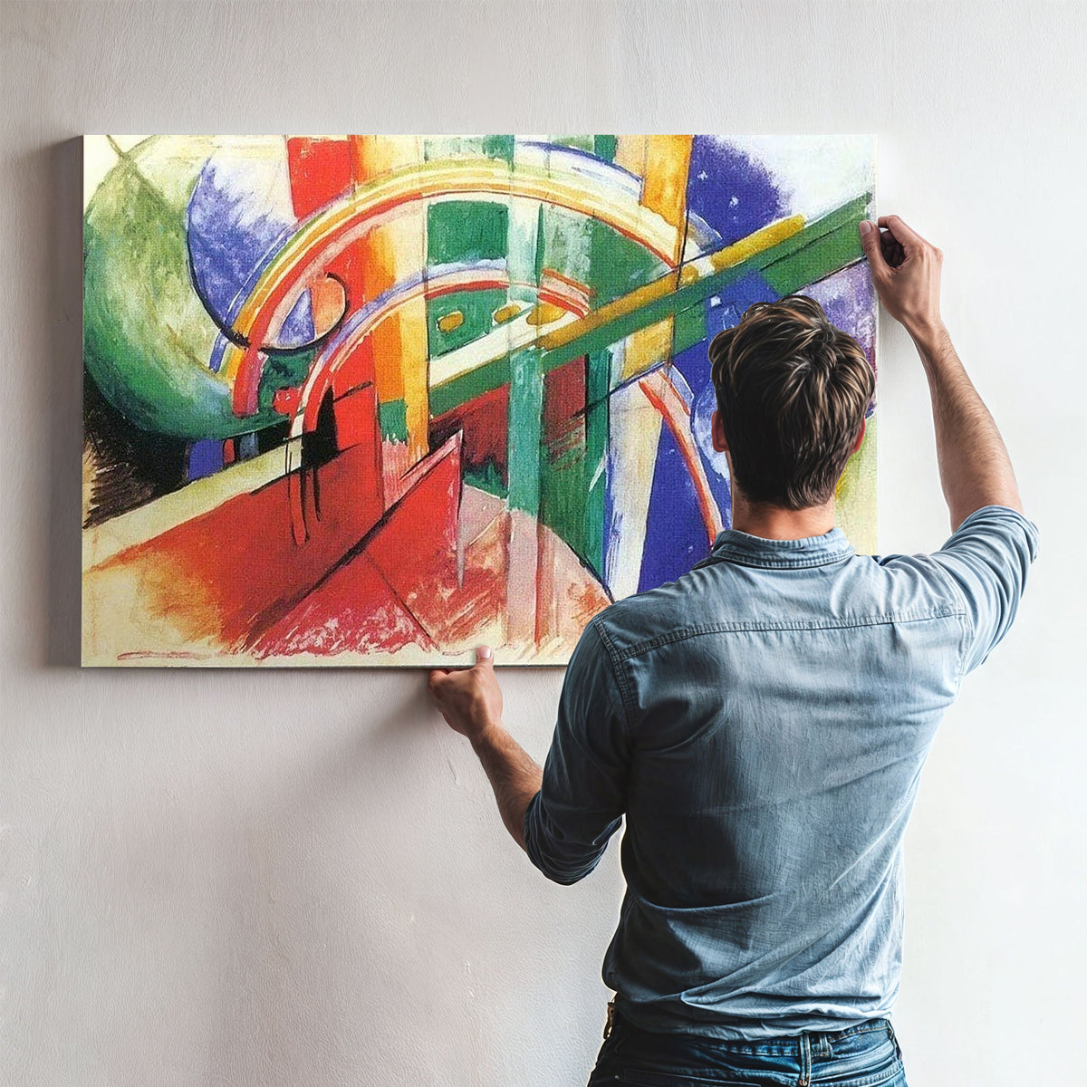 Boue Horse With Rainbow By Franz Marc