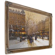 Boulevard Parisien Sous La Neige By Eugene Galien Laloue