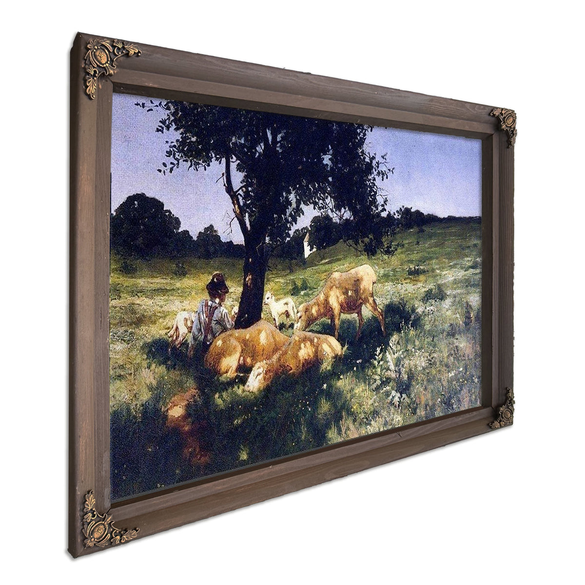 Boy And Sheep Lying Under A Tree By Henry Ossawa Tanner