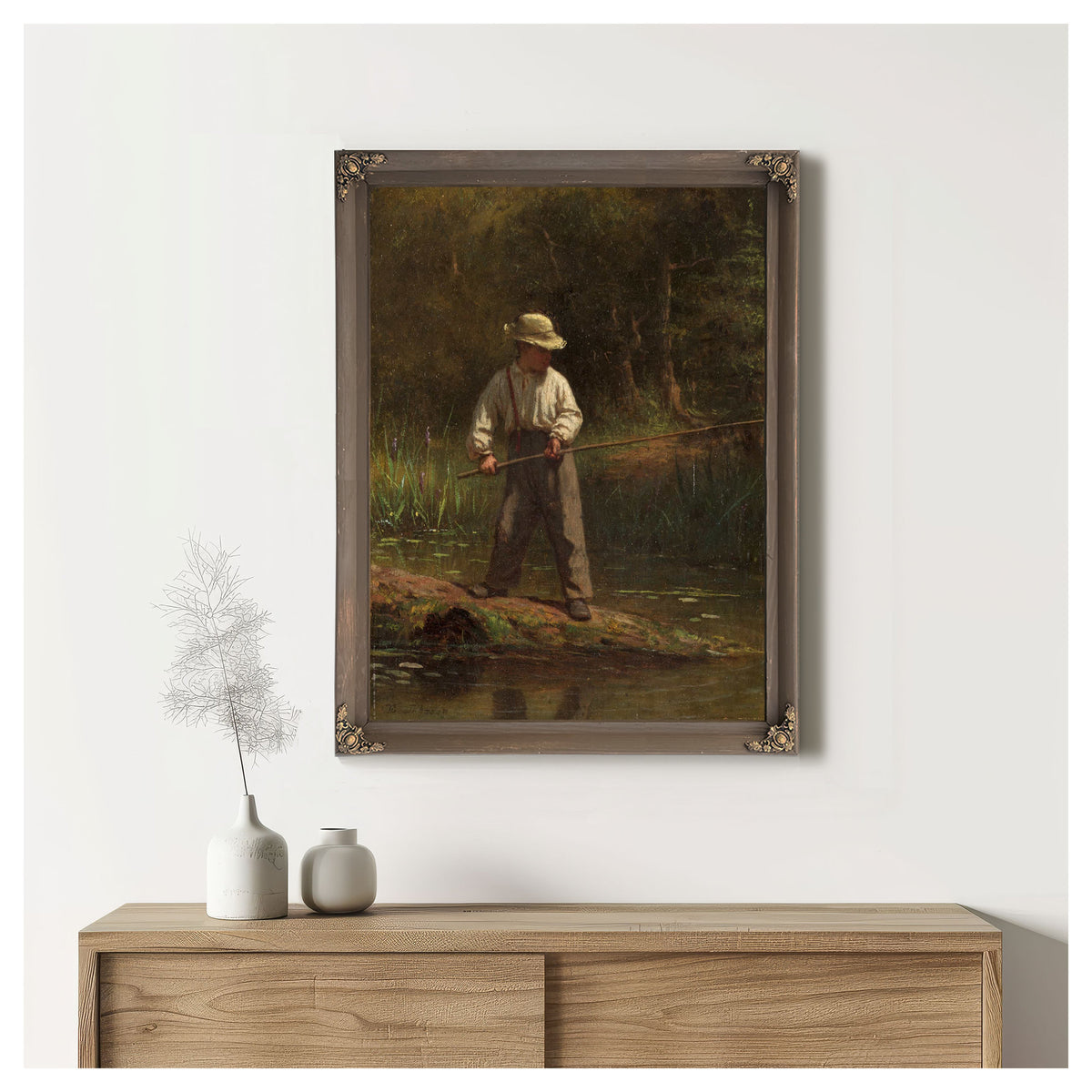 Boy Fishing S by Eastman Johnson