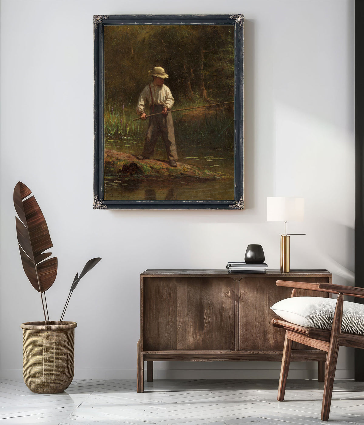 Boy Fishing S by Eastman Johnson