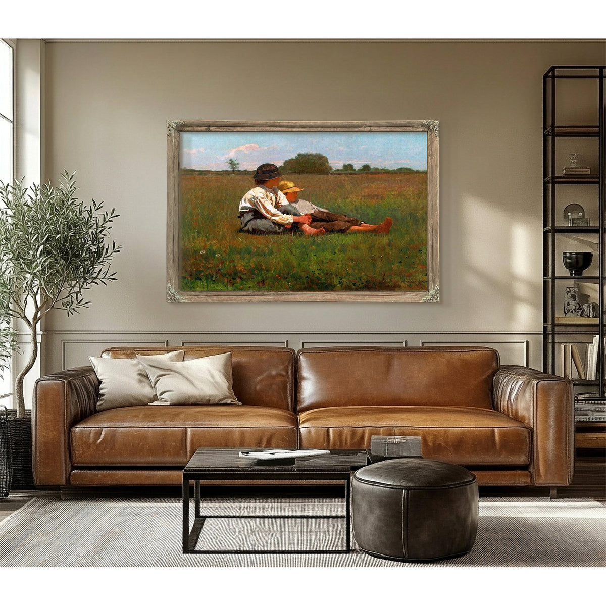 Boys In A Pasture Painting Winslow Homer Canvas Art