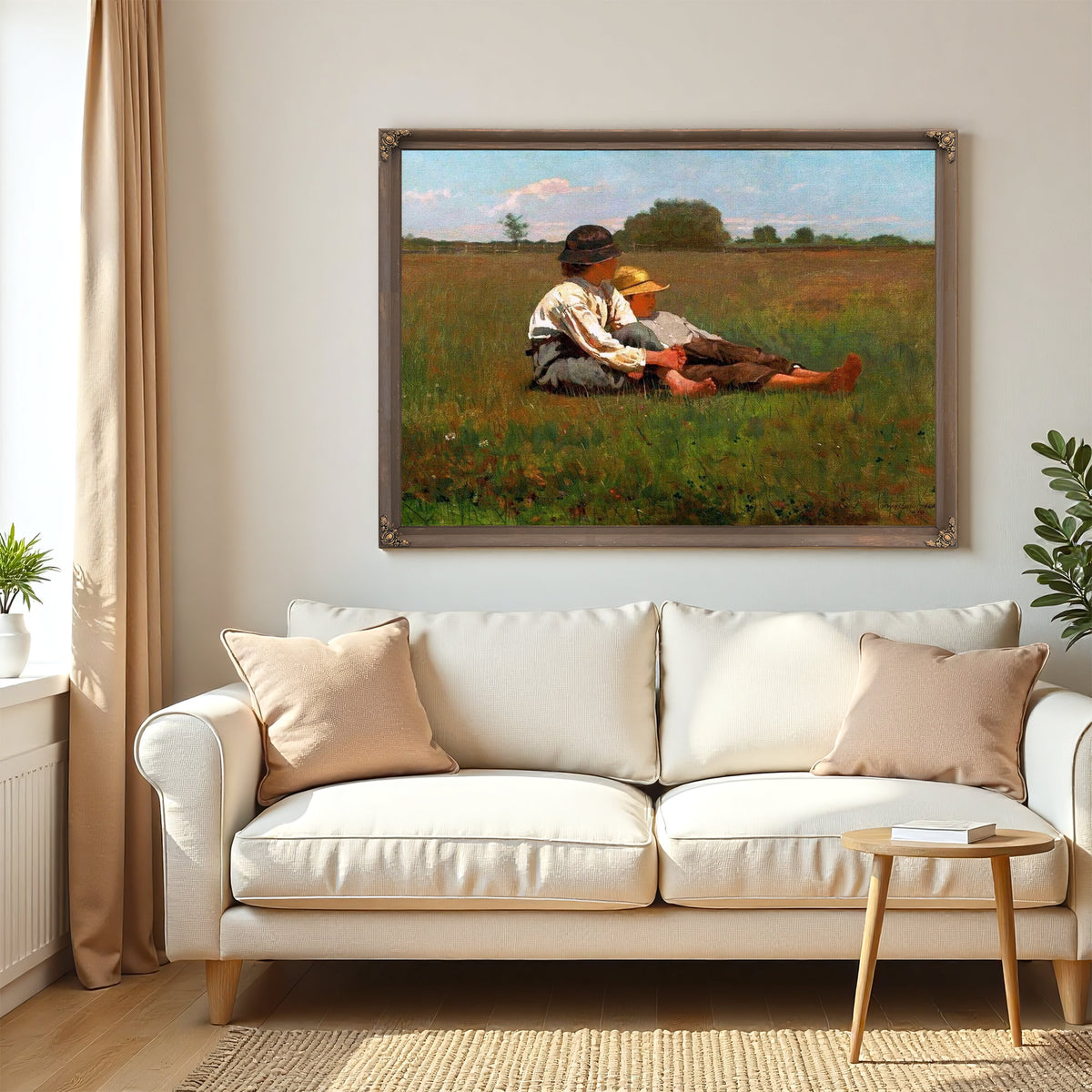 Boys In A Pasture Painting Winslow Homer Canvas Art