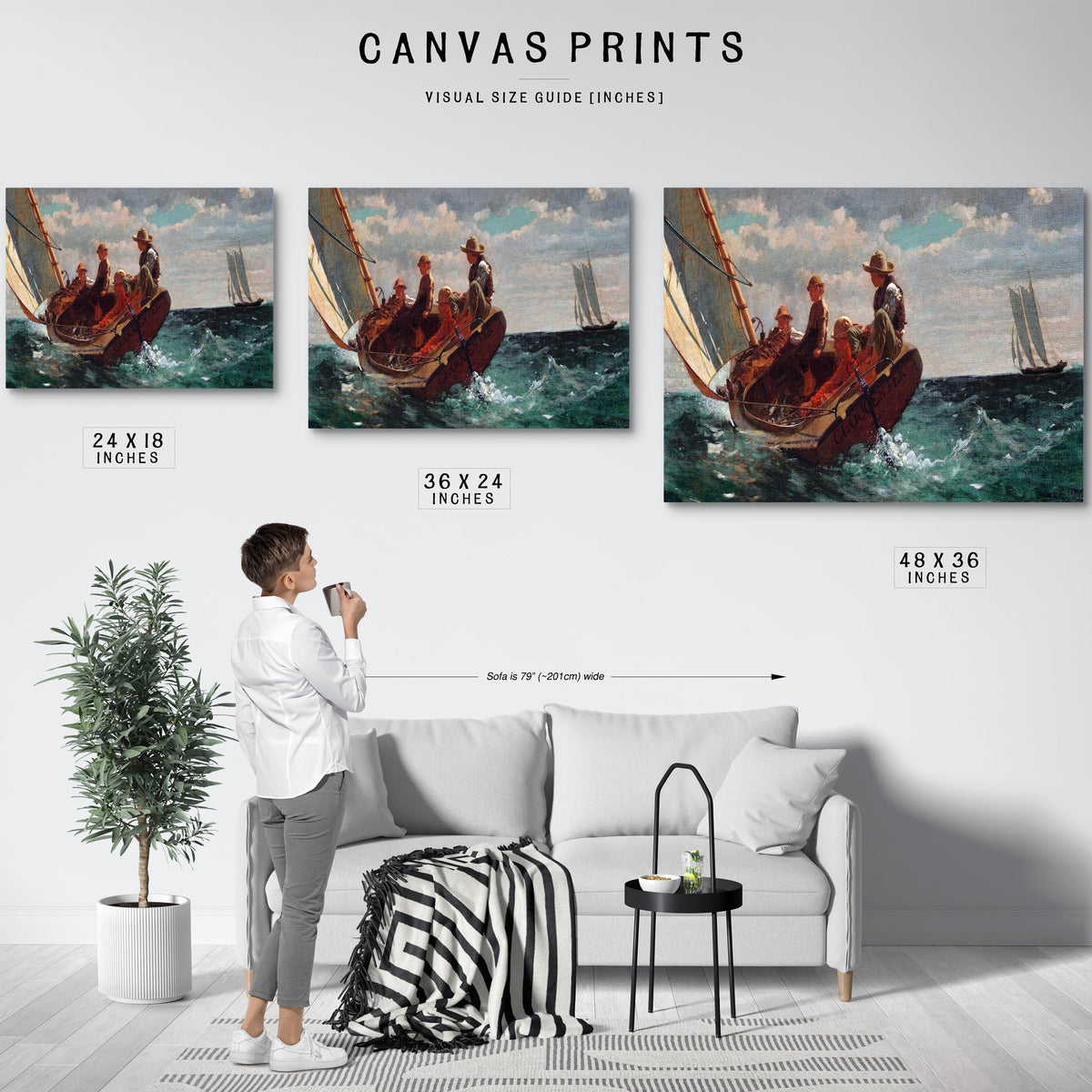 Breezing Up A Fair Wind Painting Winslow Homer Canvas Art