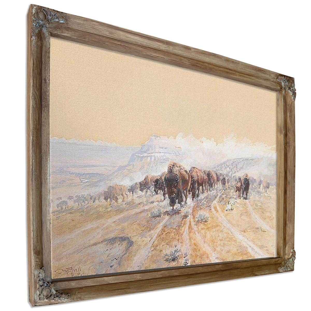Buffalo On The Move By Charles Marion Russell