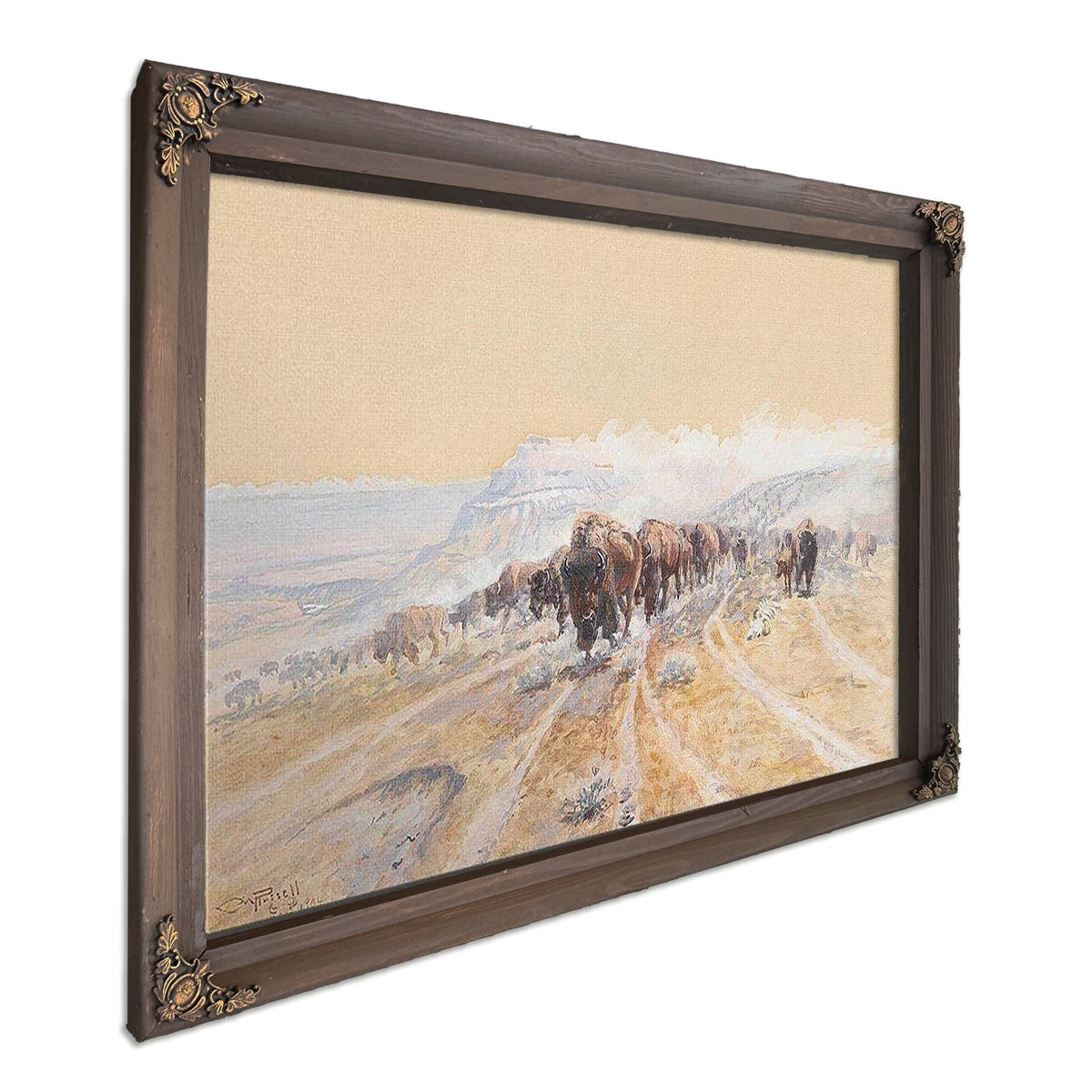 Buffalo On The Move By Charles Marion Russell