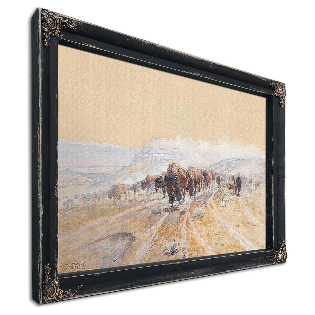Buffalo On The Move By Charles Marion Russell