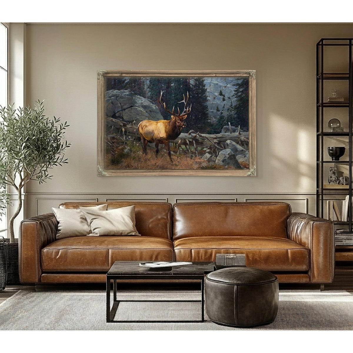 Bull Elk In The High Country By Carl Rungius