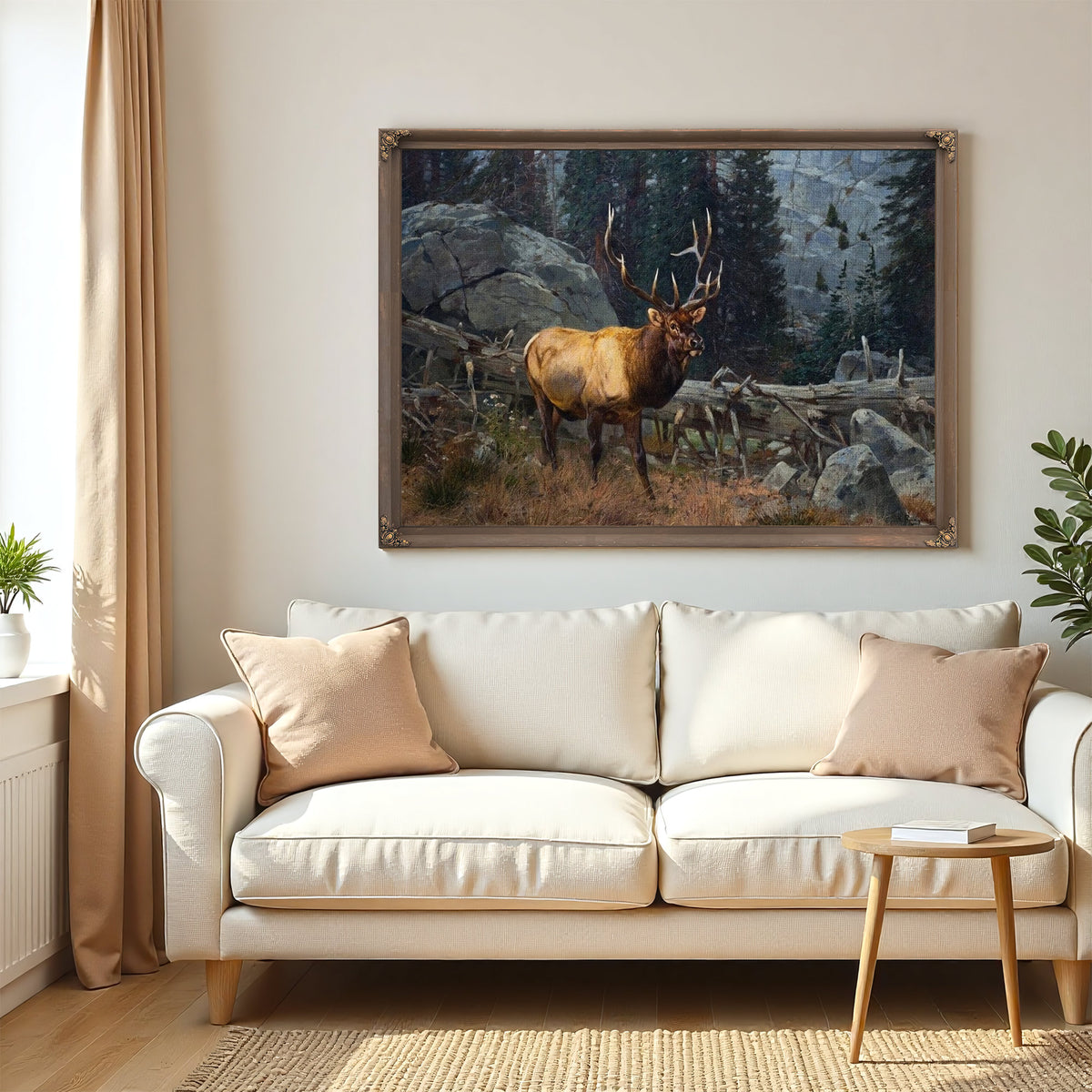 Bull Elk In The High Country By Carl Rungius