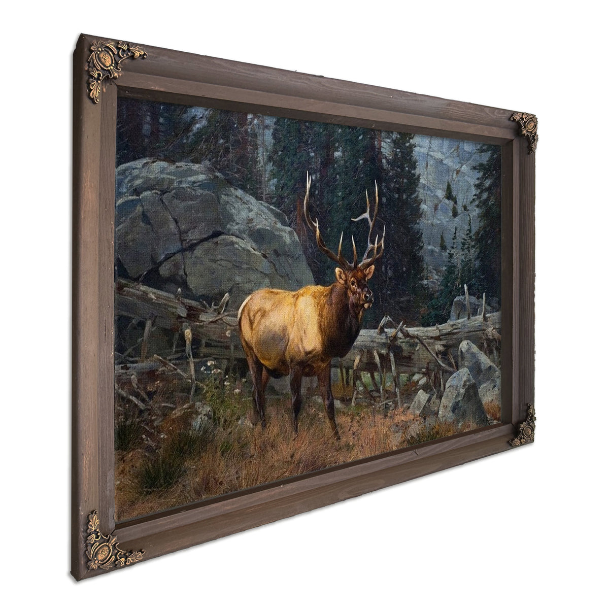 Bull Elk In The High Country By Carl Rungius