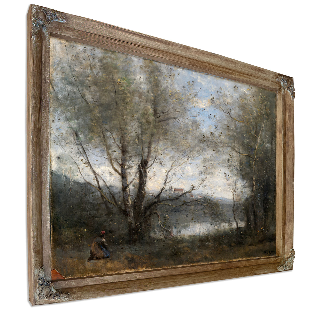 A Pond Seen Through Trees By Camille Corot