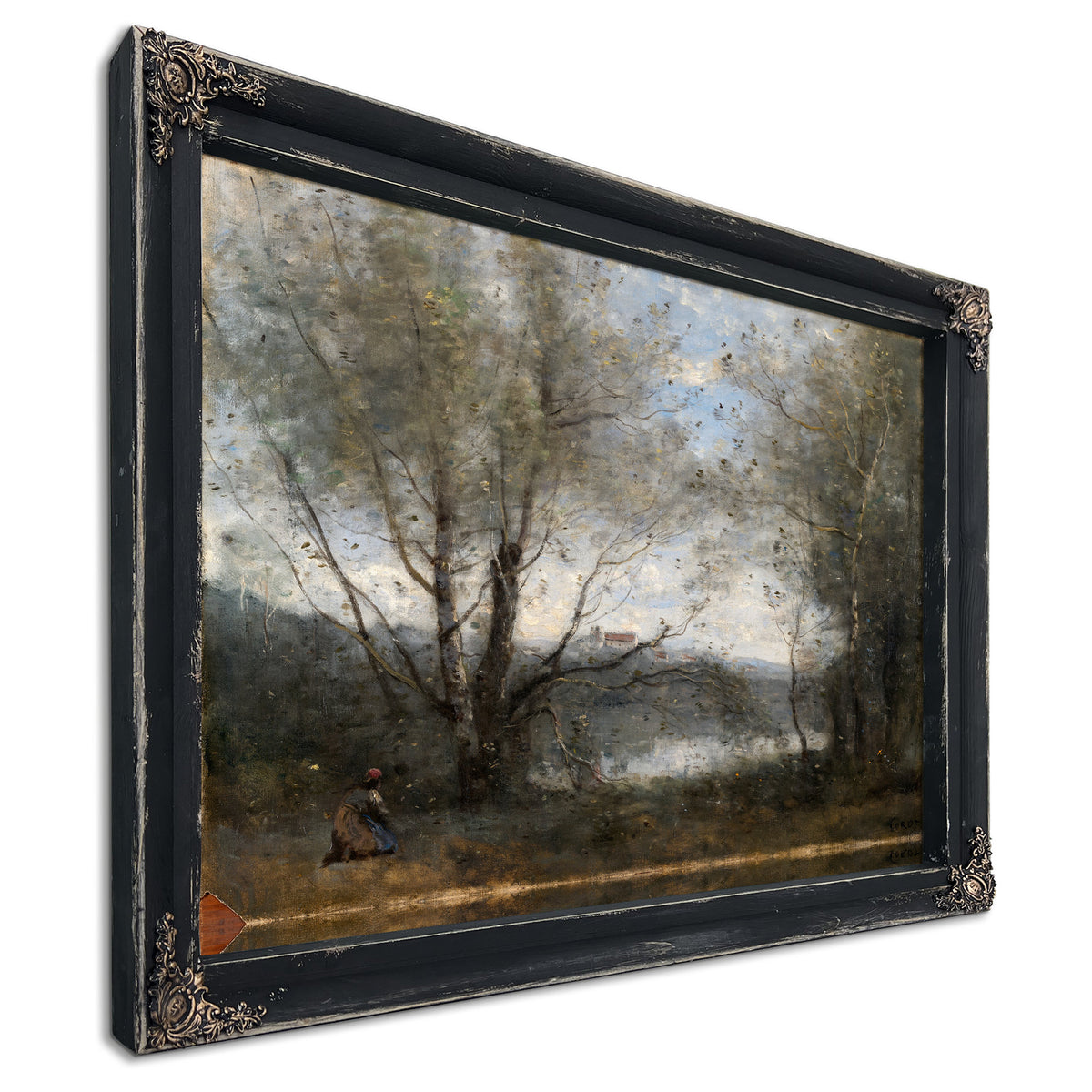 A Pond Seen Through Trees By Camille Corot