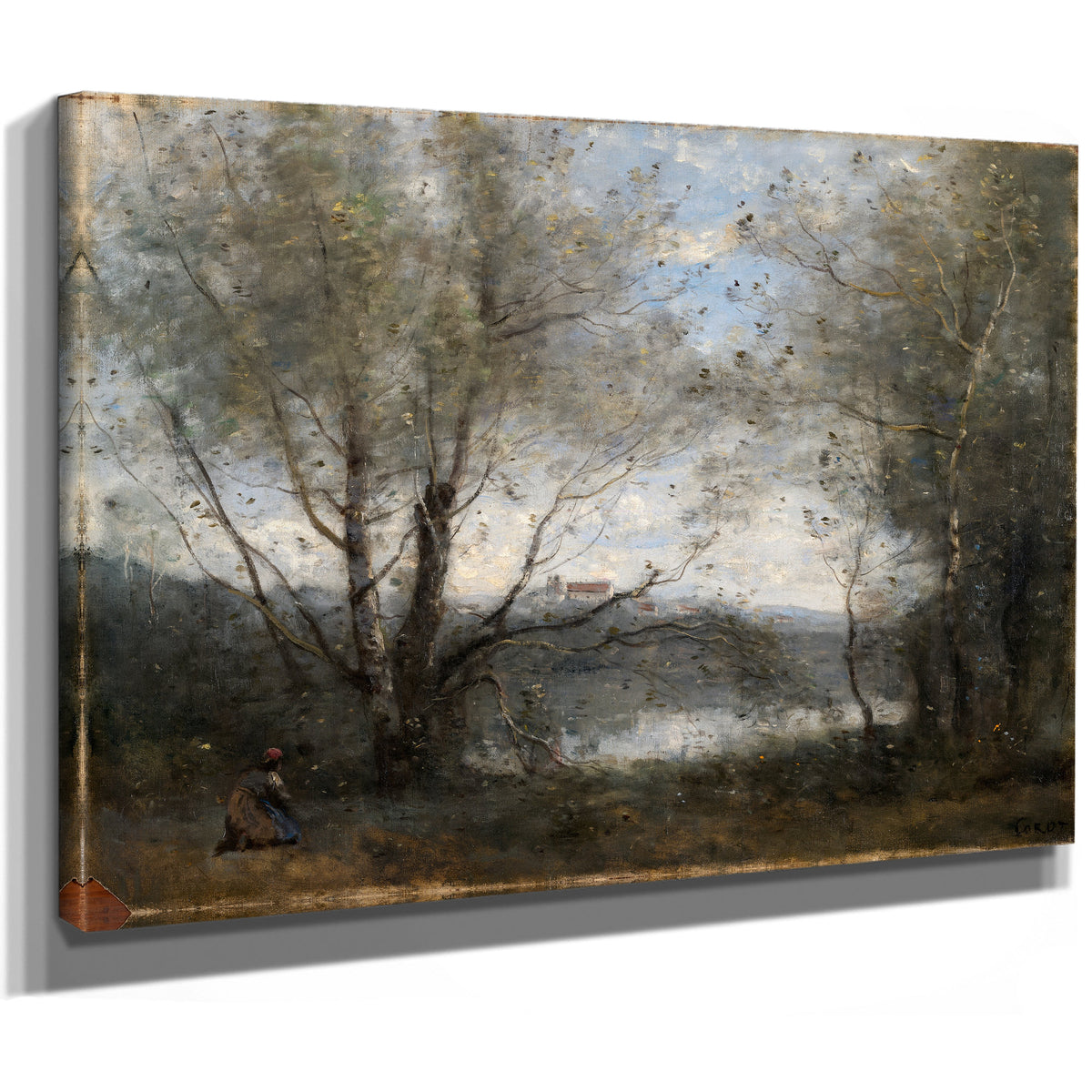 A Pond Seen Through Trees By Camille Corot