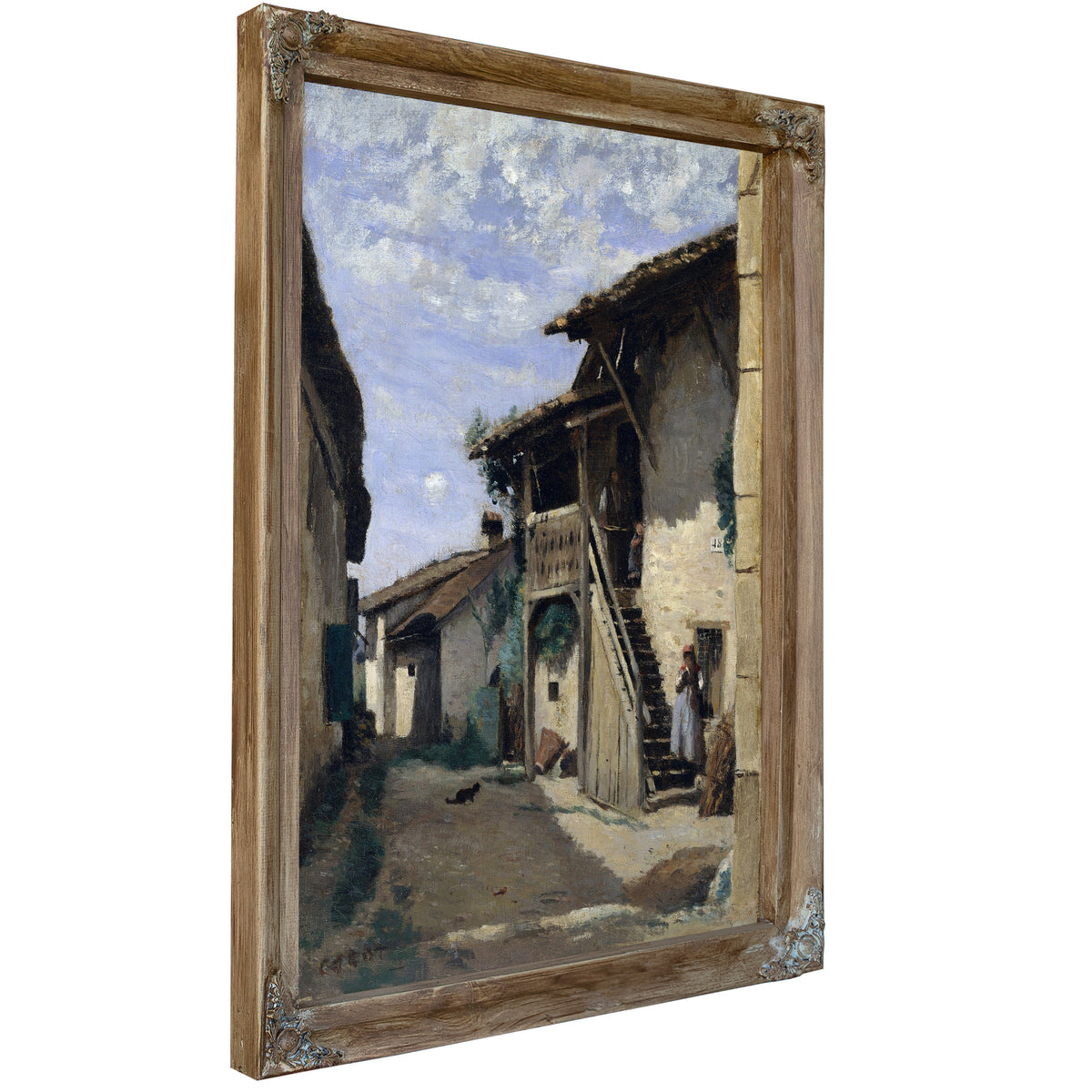 A Village Street Dardagny 1 By Camille Corot