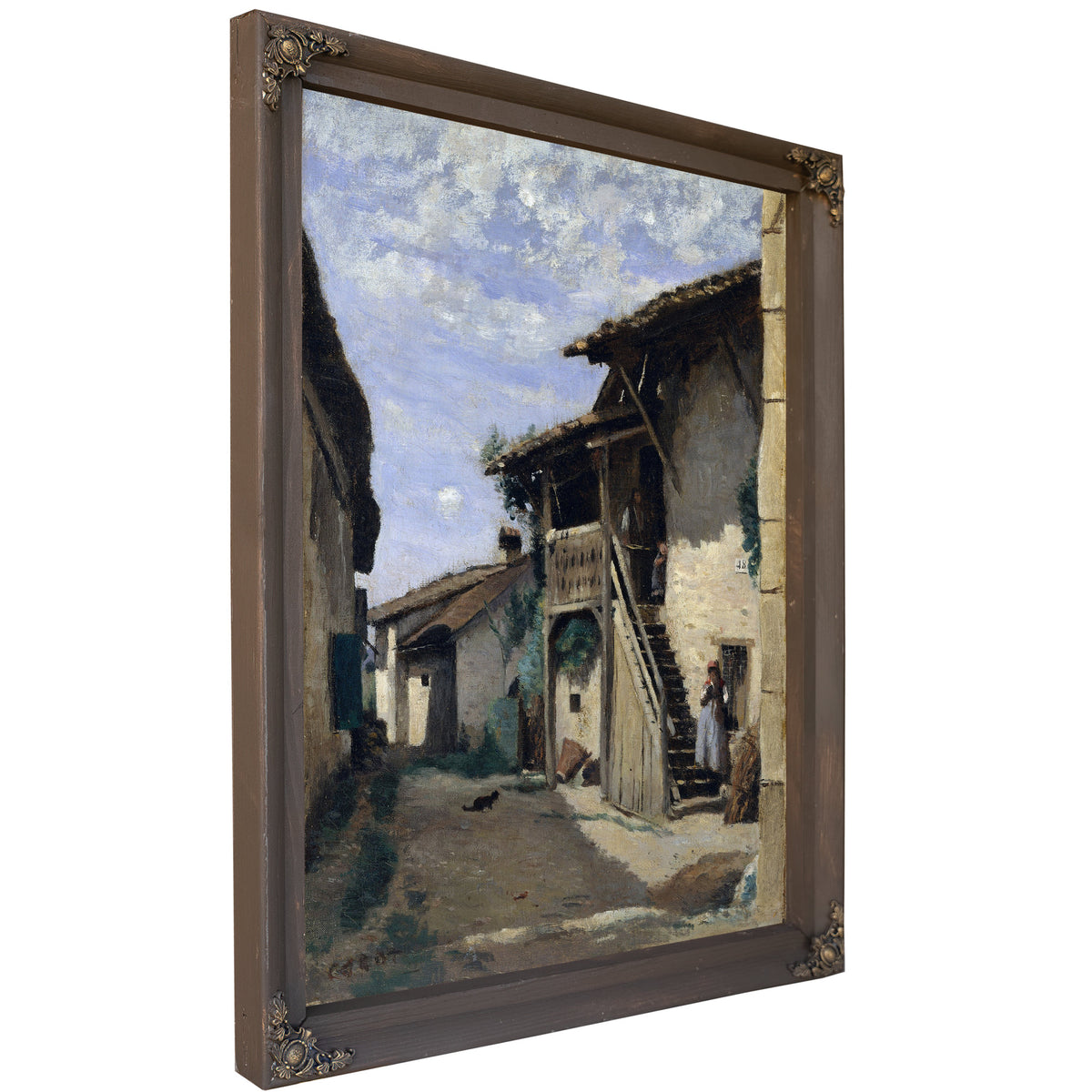 A Village Street Dardagny 1 By Camille Corot