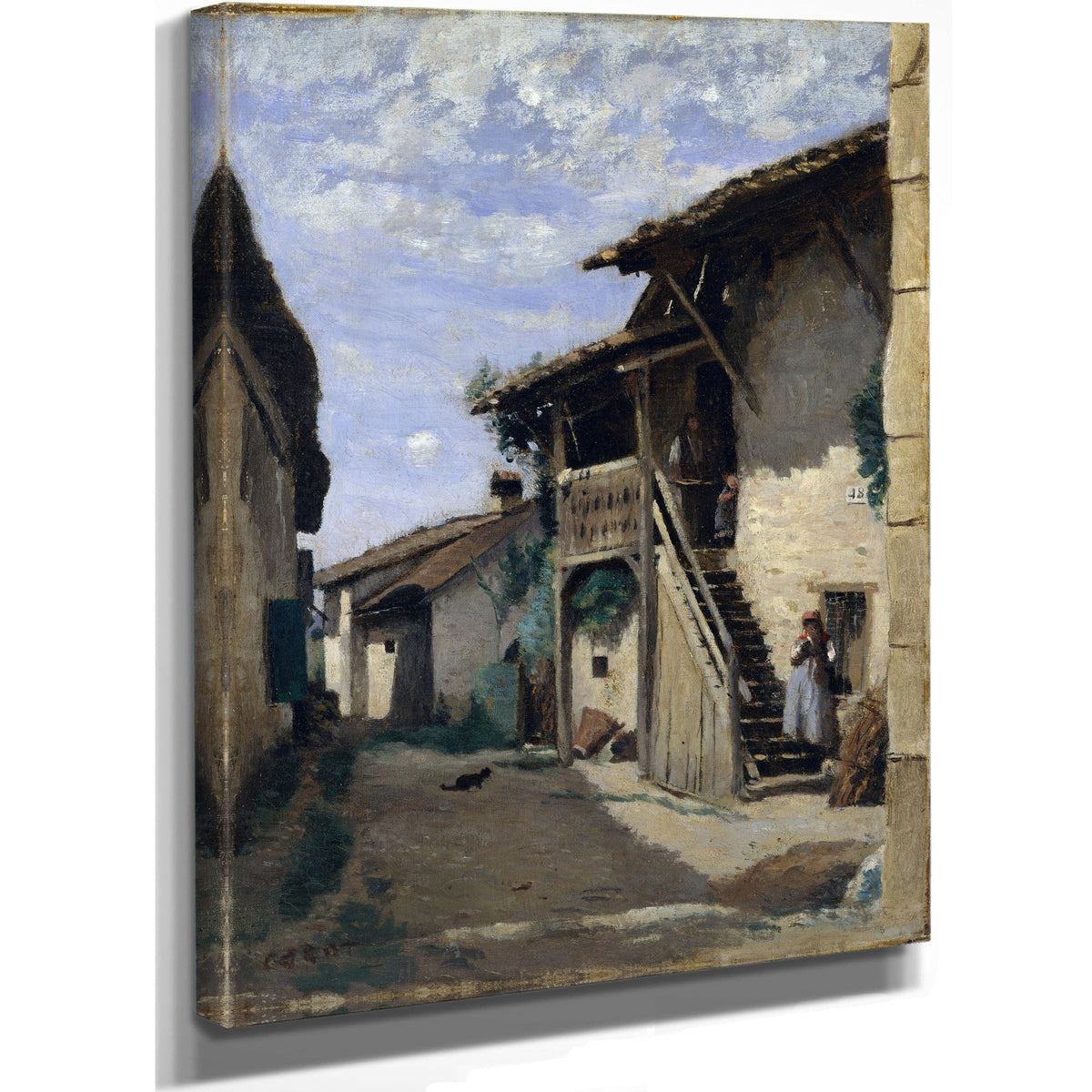 A Village Street Dardagny By Camille Corot
