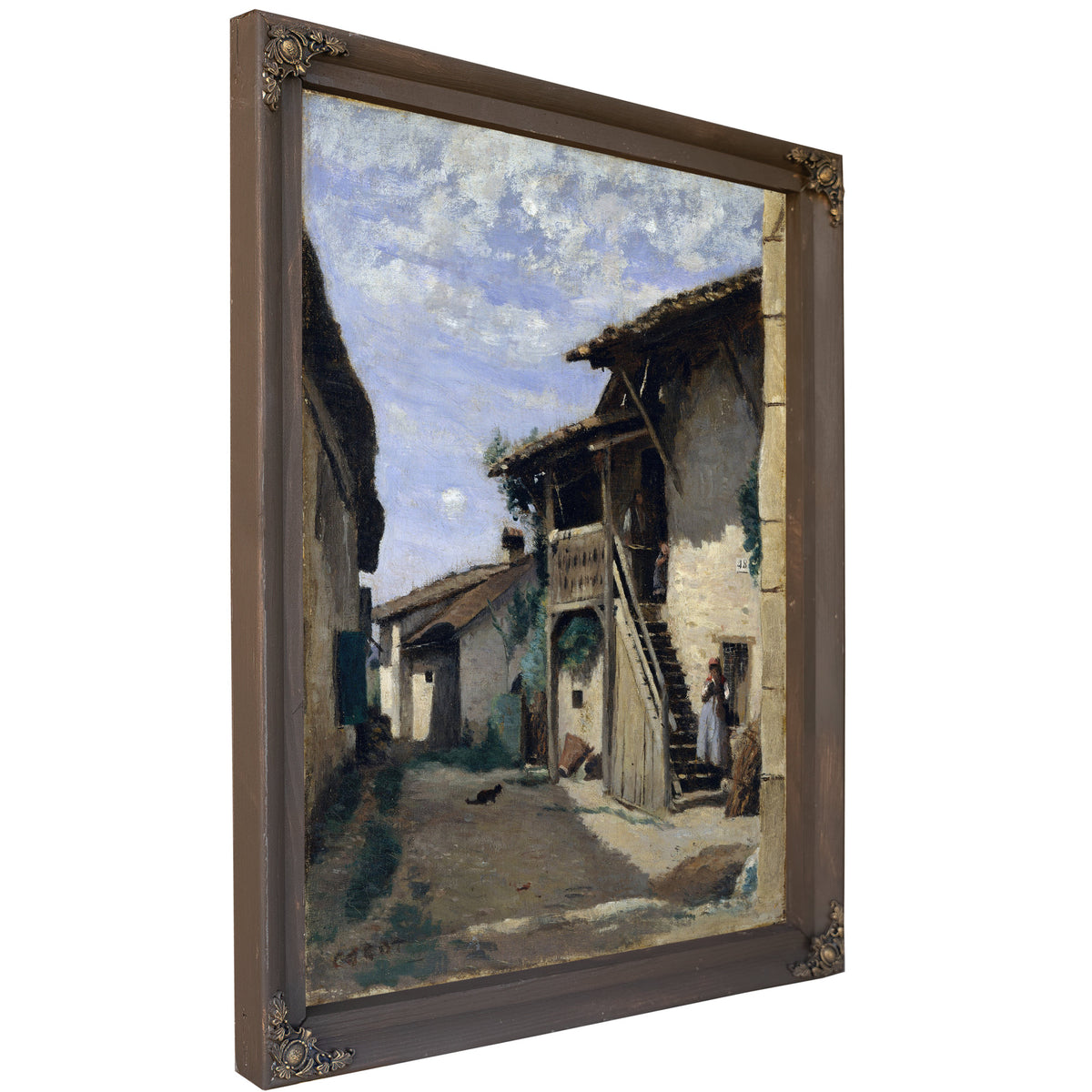 A Village Street Dardagny By Camille Corot