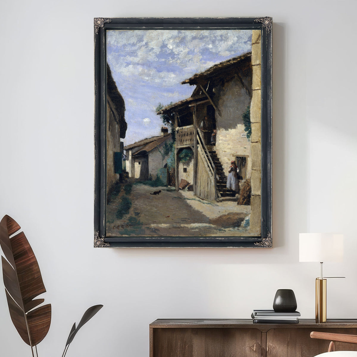 A Village Street Dardagny By Camille Corot