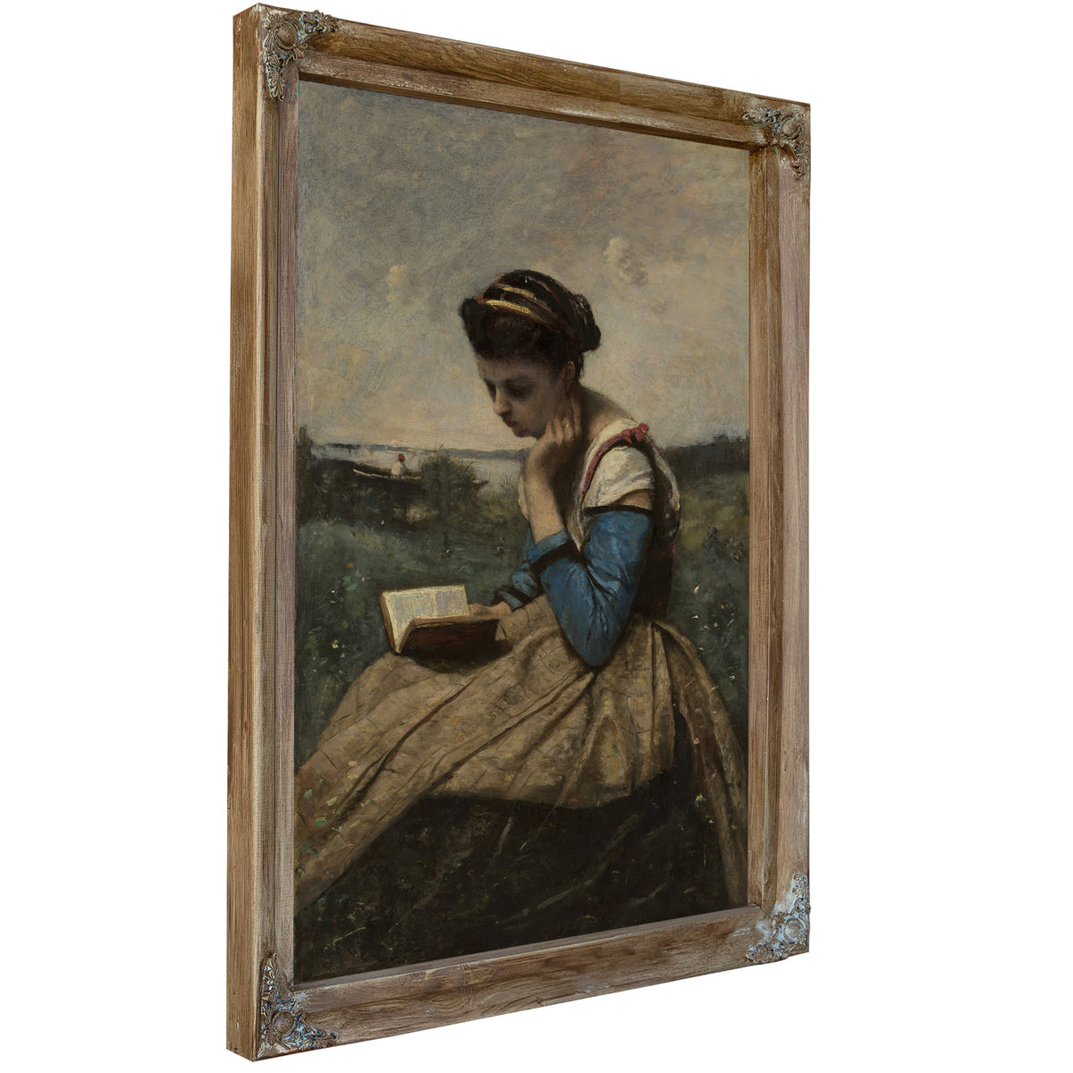A Woman Reading By Camille Corot
