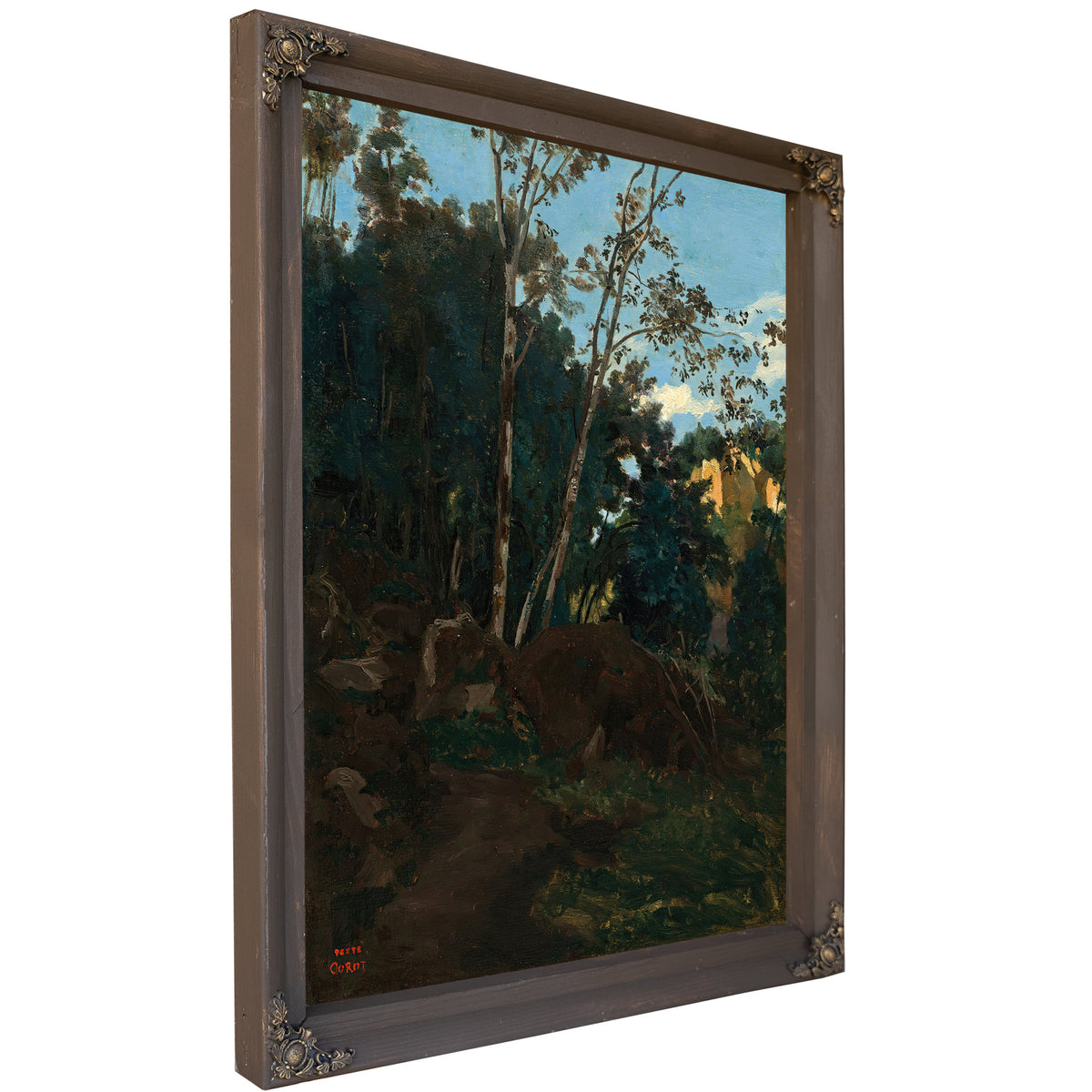Bosquet Darbres Parmi Les Rochers By Camille Corot