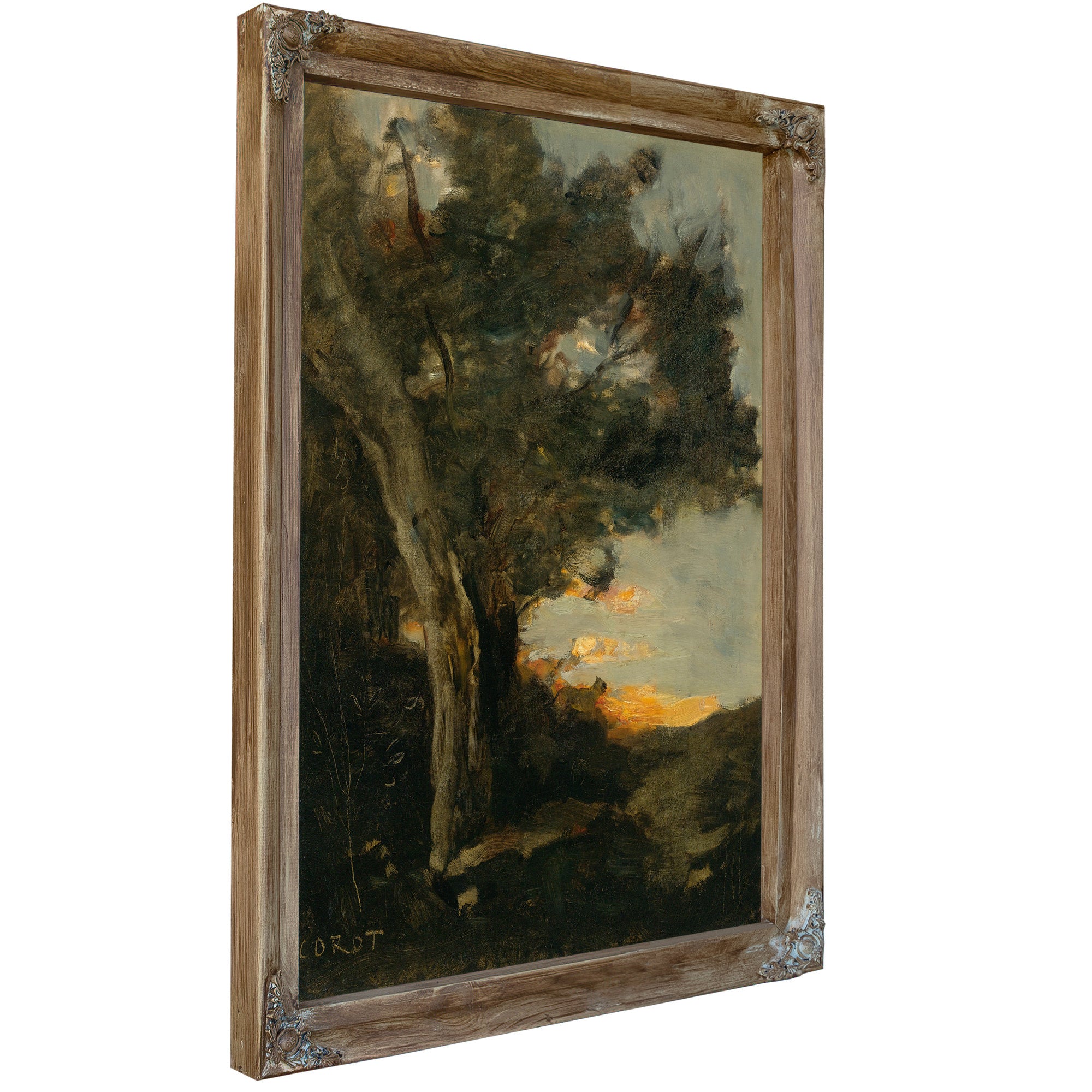 Coucher de Soleil Avec Une Lionne By Camille Corot
