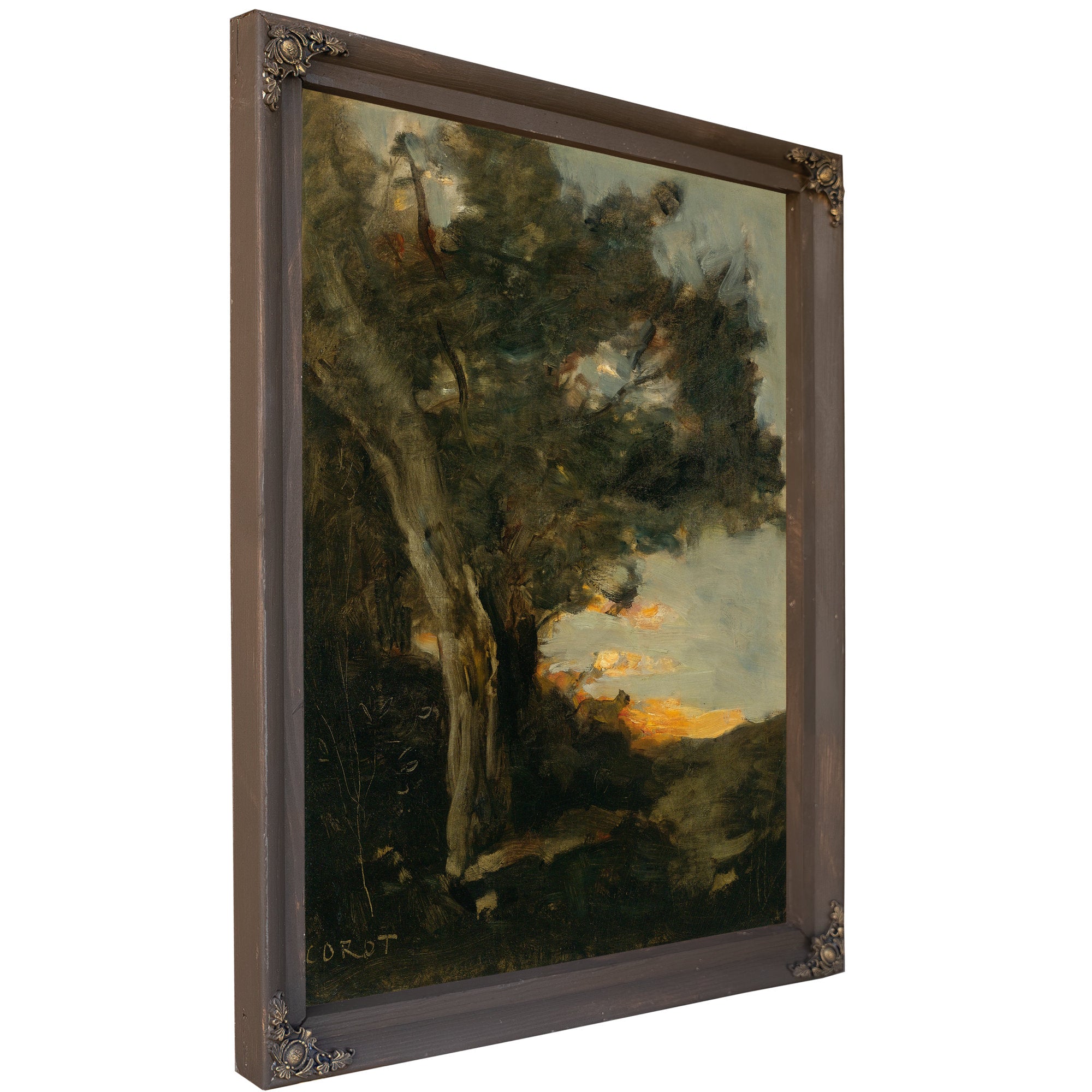 Coucher de Soleil Avec Une Lionne By Camille Corot