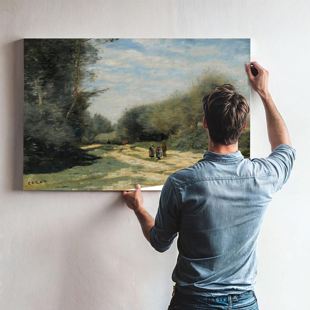 Crecy En Brie Route Dans la Campagne By Camille Corot