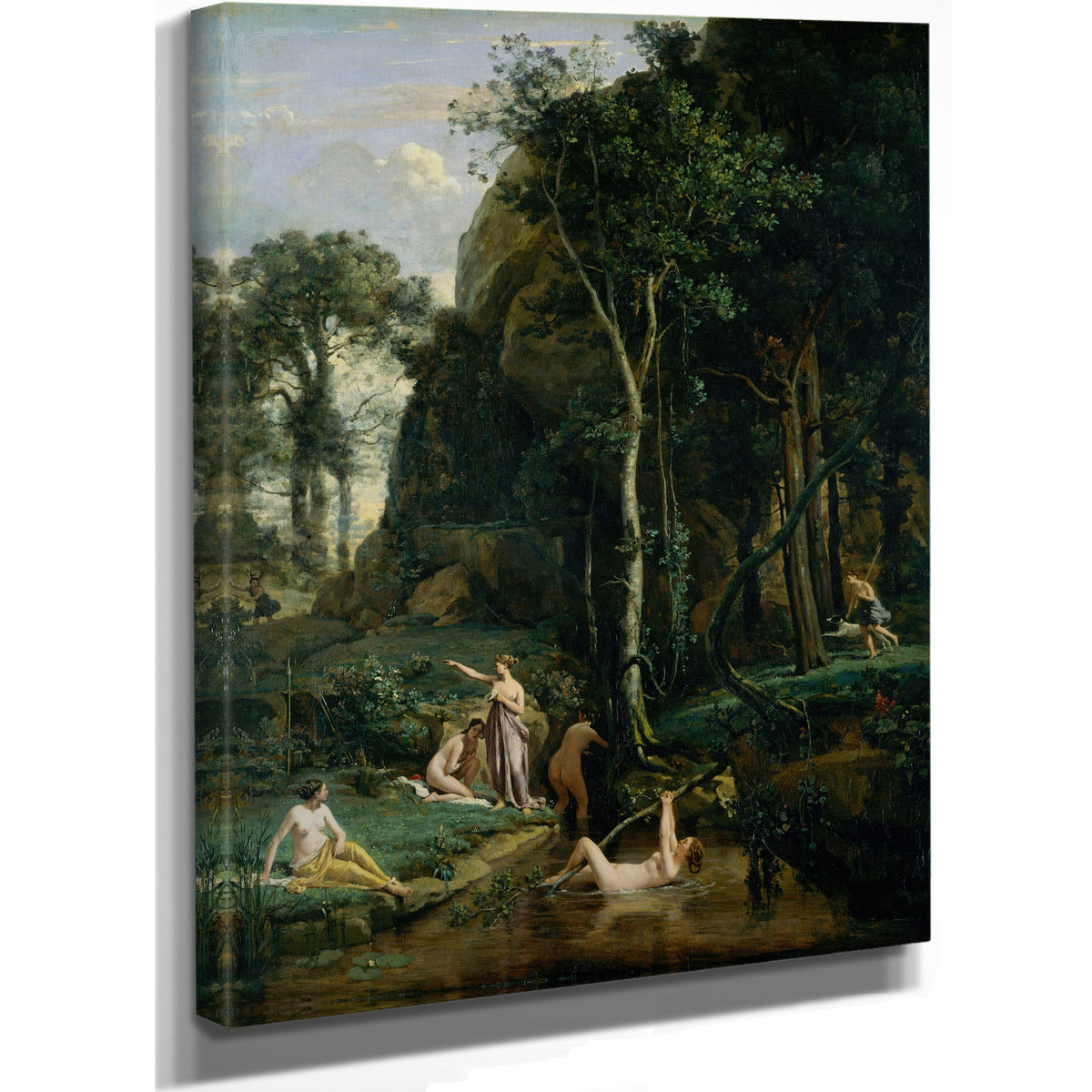 Diana Actaeon Diana Surprised Her Bath By Camille Corot